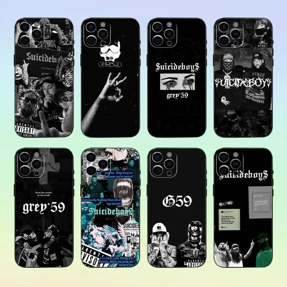 $uicideBoy$ Suicideboys Phone Case   For iPhone17,16,15,14,13,12,11 Plus,Pro Max Soft Black Cover