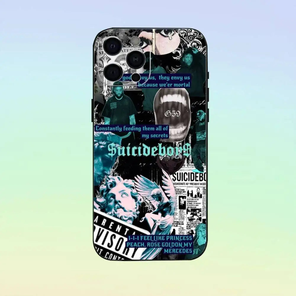 $uicideBoy$ Suicideboys Phone Case   For iPhone17,16,15,14,13,12,11 Plus,Pro Max Soft Black Cover
