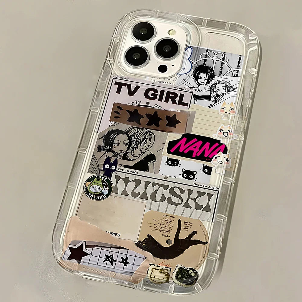 Anime Cool Nana Osaki Line Clear Hot Case for IPhone 16 15 14 13 12 11 Pro Max 14 15 Plus XR XS Max SE Airbag Shockproof Cover