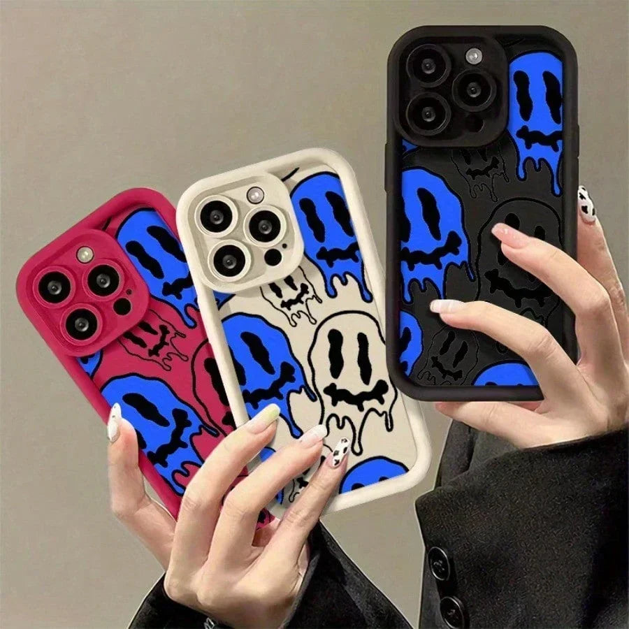 Soft Case For IPhone 17promax/17air 15, 14, 13, 12, 11 Pro Max In Blue And White With Black Case.