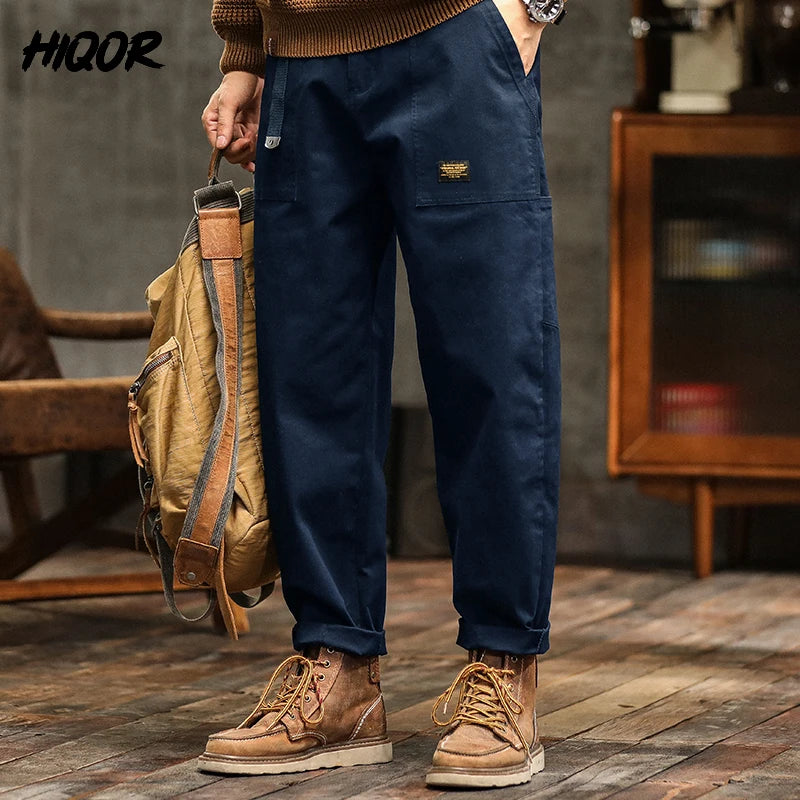 HIQOR Mens Clothing Spring Autumn Cargo Pants