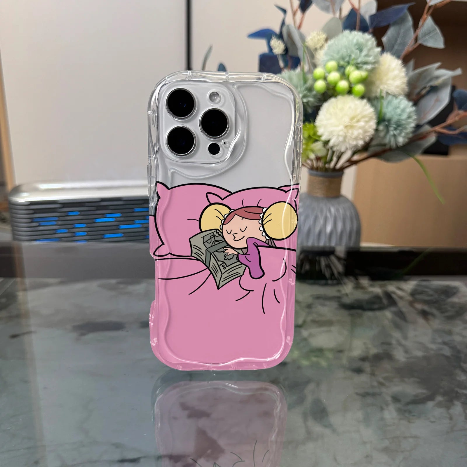 Suitable for iPhone17 16, 15, 14, 13, 12, 11 Pro Max Plus fashionable transparent phone case cute cartoon