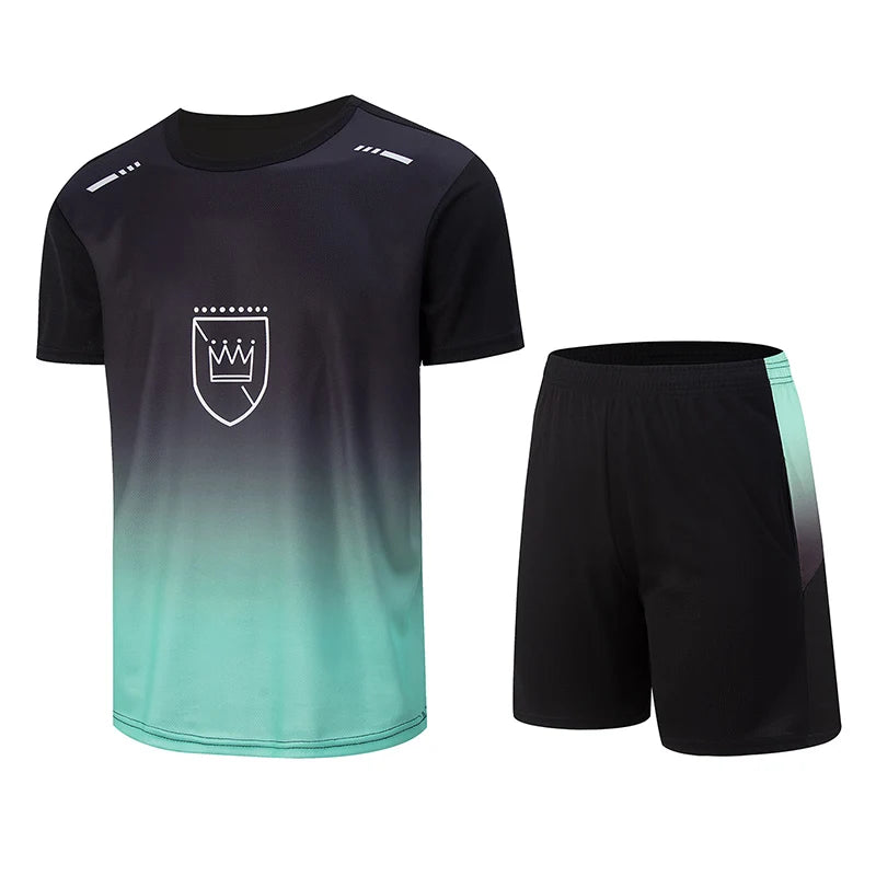 2 Pcs Men's Summer Quick drying Sports Casual Fashion Print Set