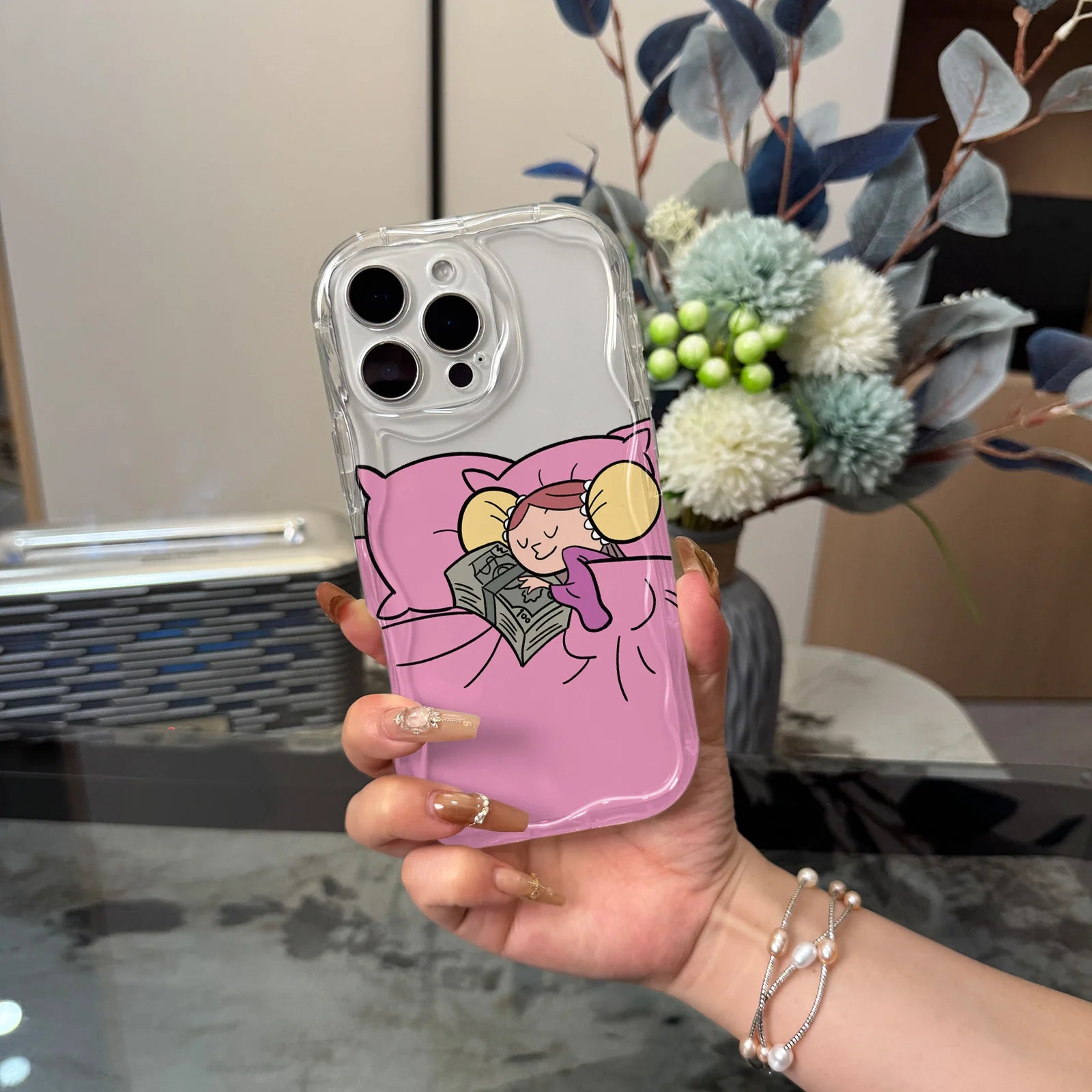 Suitable for iPhone17 16, 15, 14, 13, 12, 11 Pro Max Plus fashionable transparent phone case cute cartoon